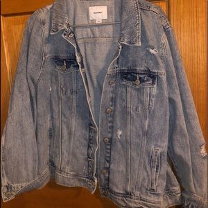 Distressed jean jacket
